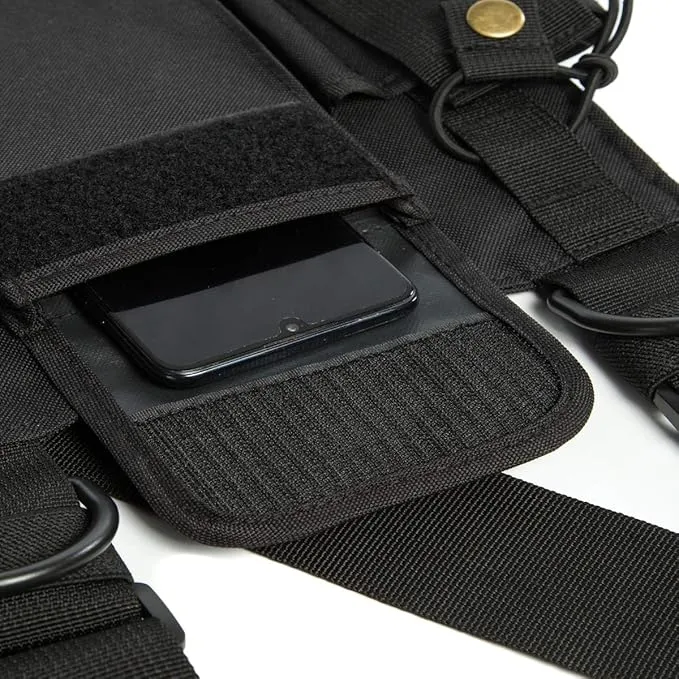 Radio Shoulder Holster Chest Harness Holder Vest Rig for Two Way Radio Chest Front Pack Pouch Walkie Talkie Case with Front Pouches for Kenwood Arcshell Retevis Baofeng UV-5R F8HP UV-82