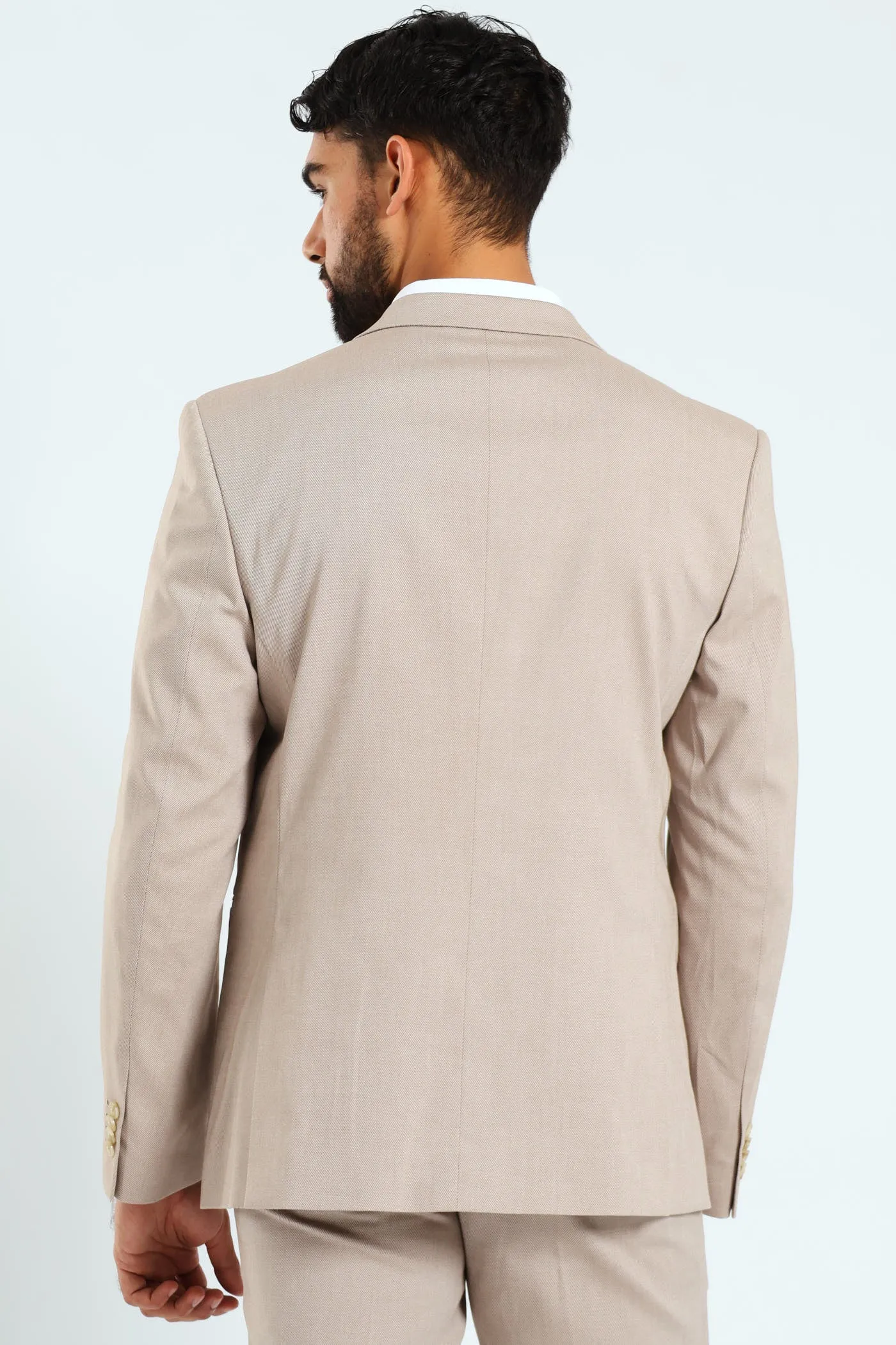 Regular Twill Suit Jacket - Natural