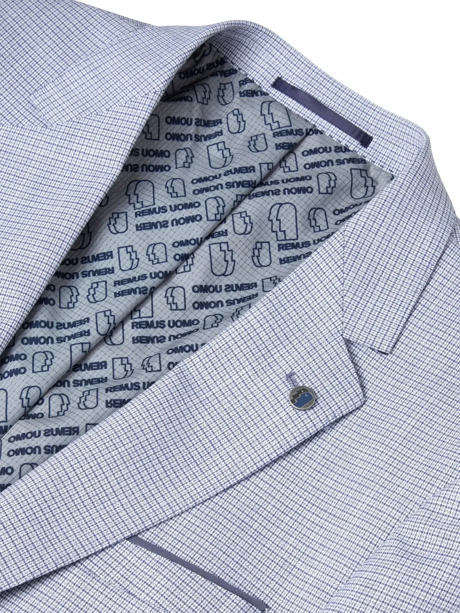 Remus Uomo Mens Tapered Fit Blazer Jacket Blue