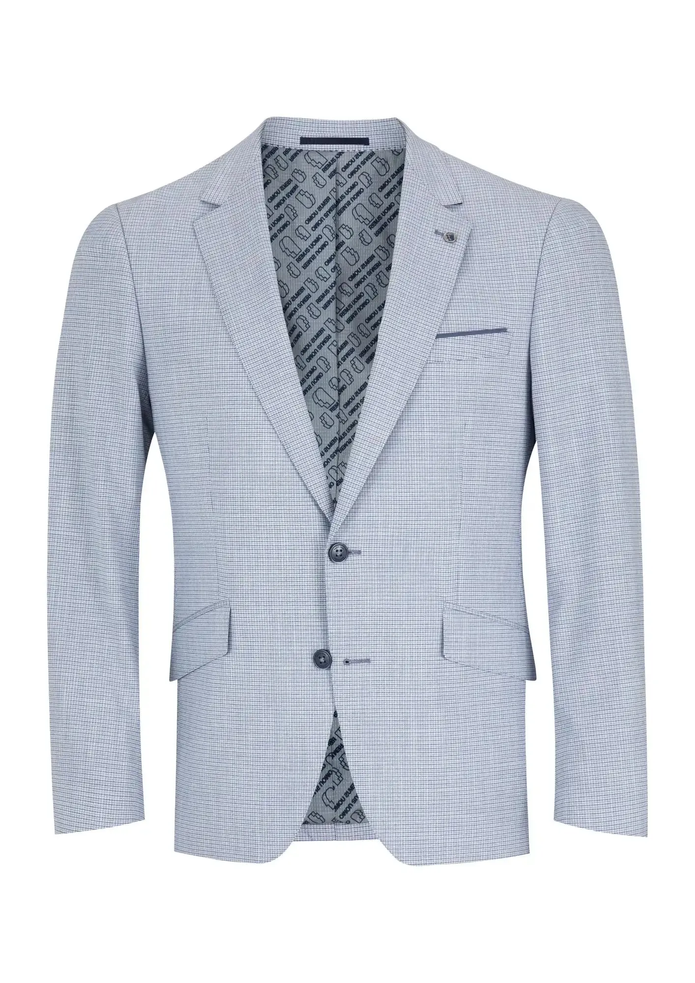 Remus Uomo Mens Tapered Fit Blazer Jacket Blue