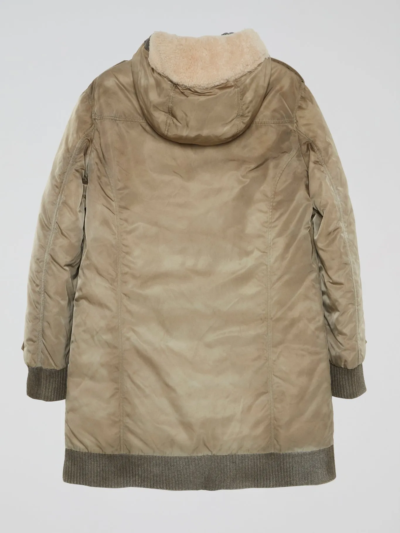 Ribbed Trim Parka