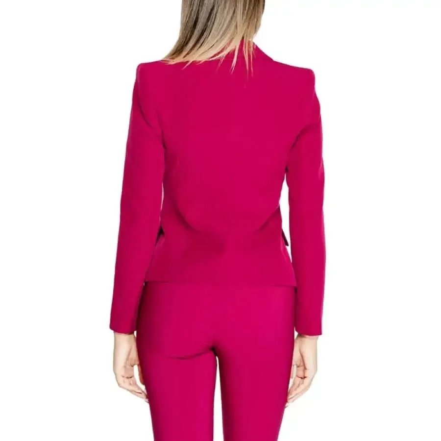 Rinascimento Women's Bordeaux Blazer with Lapel Collar