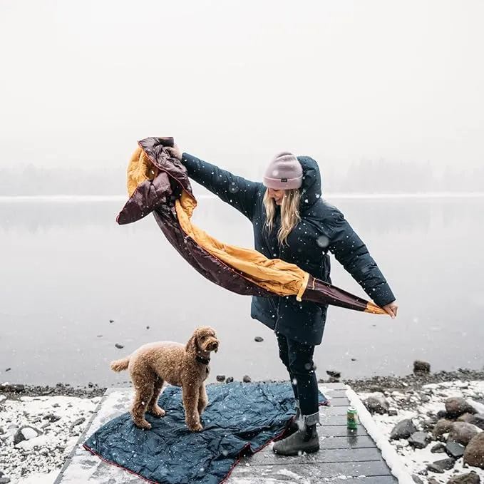 Rumpl Original Puffy Blanket - Warm Puffy Camping Blanket, 100% Recycled Polyester Insulation, Lightweight, Packable, Water-Resistant, Outdoor Puffer Blanket, 52"x75", Baja Fade