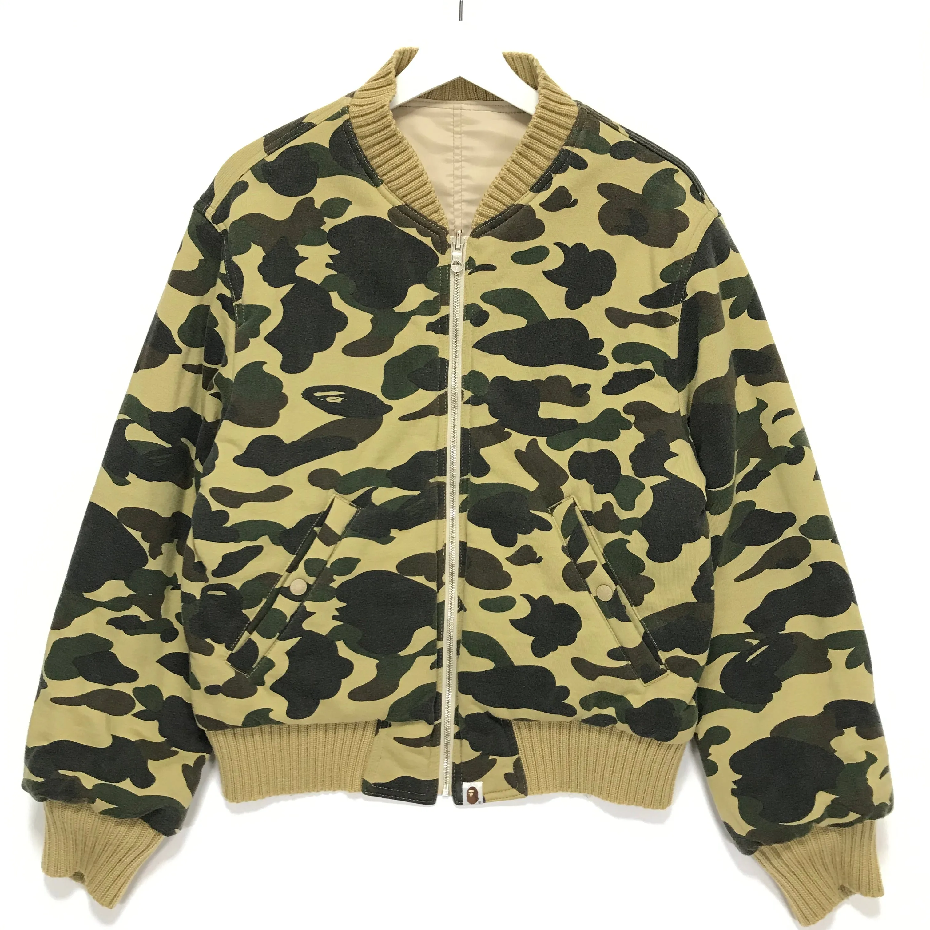 [S] A Bathing Ape Bape Vintage 1st Camo Reversible MA-1 Bomber Jacket