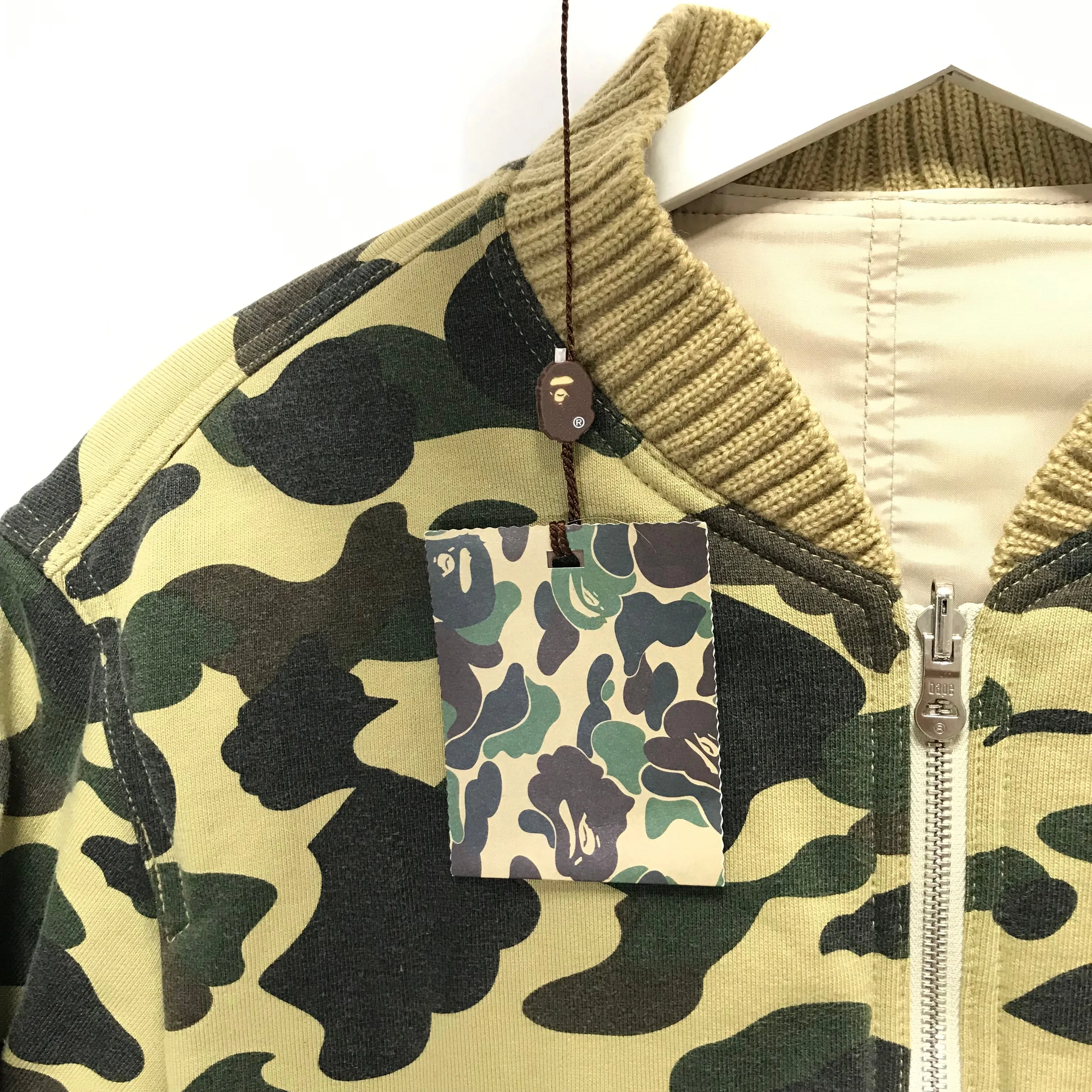 [S] A Bathing Ape Bape Vintage 1st Camo Reversible MA-1 Bomber Jacket