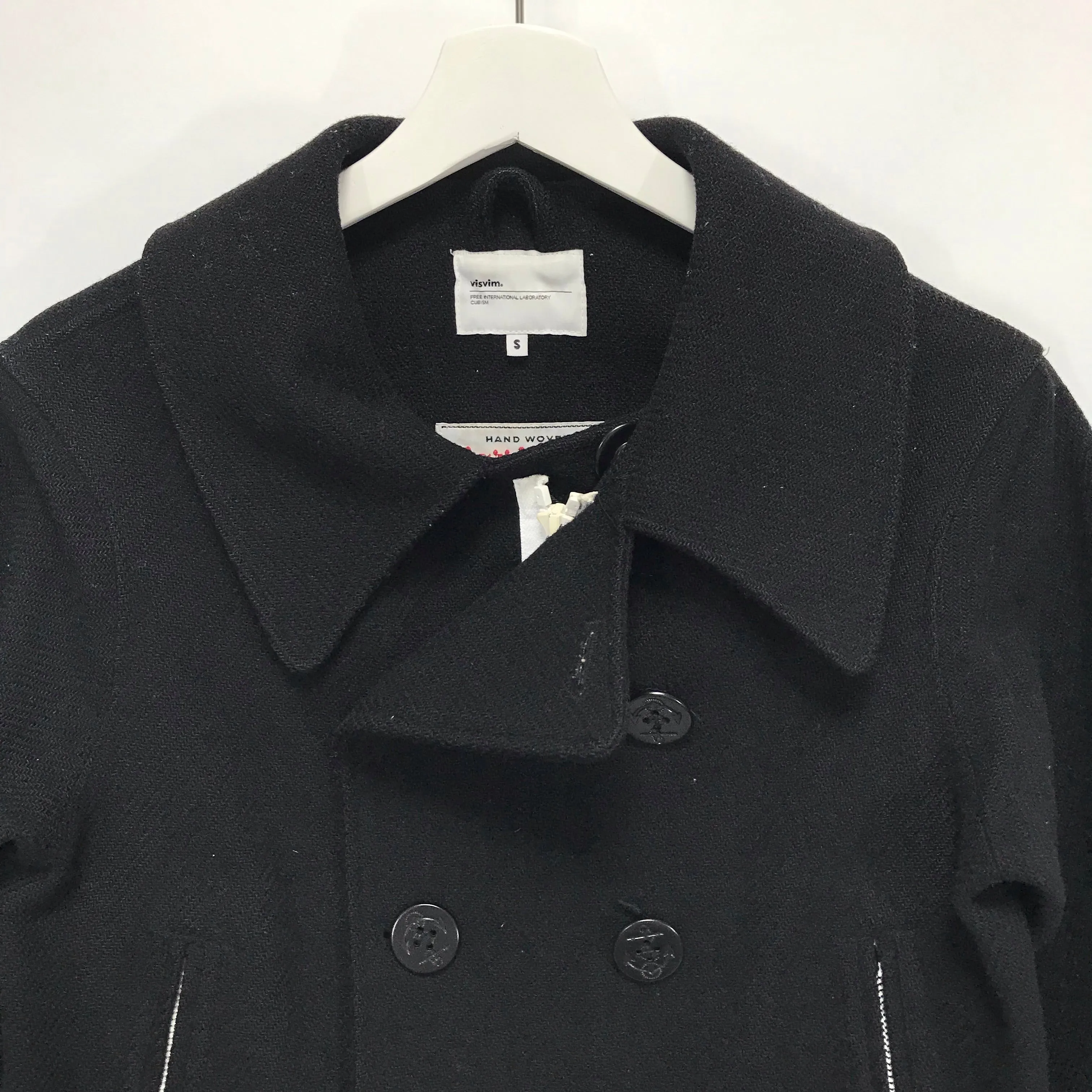 [S] Visvim 06AW Lieutenant Wool Gore Tex Pea Coat Black