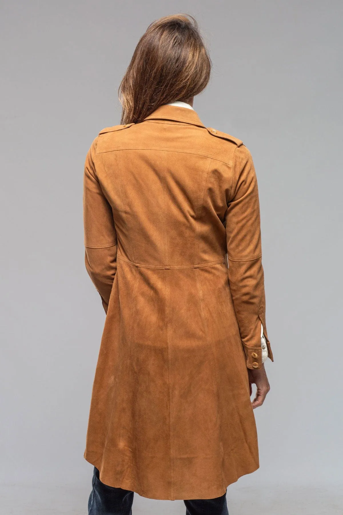 Savannah Long Leather Tunic In Tobacco