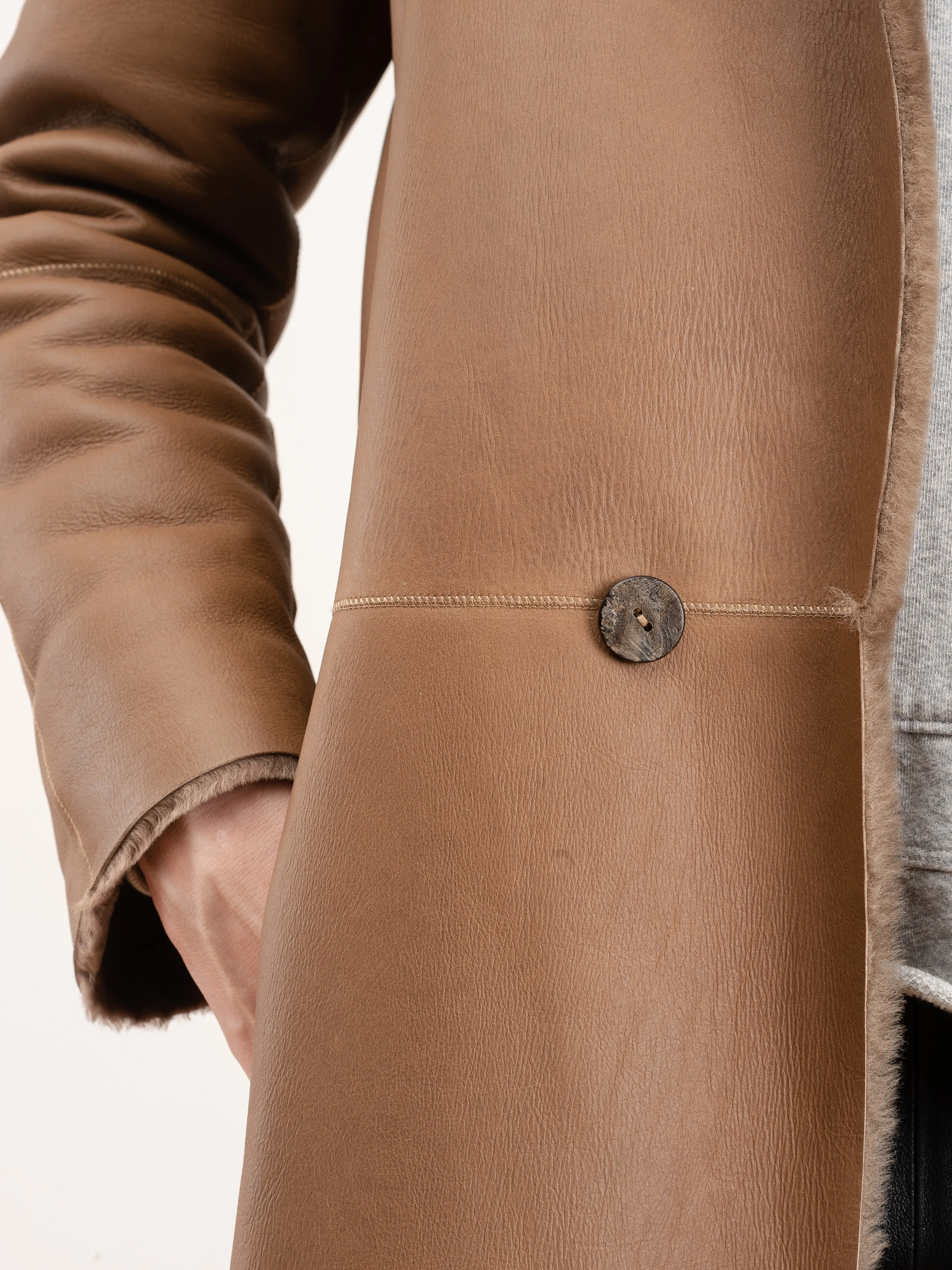 shearling coat merinillo - walnut