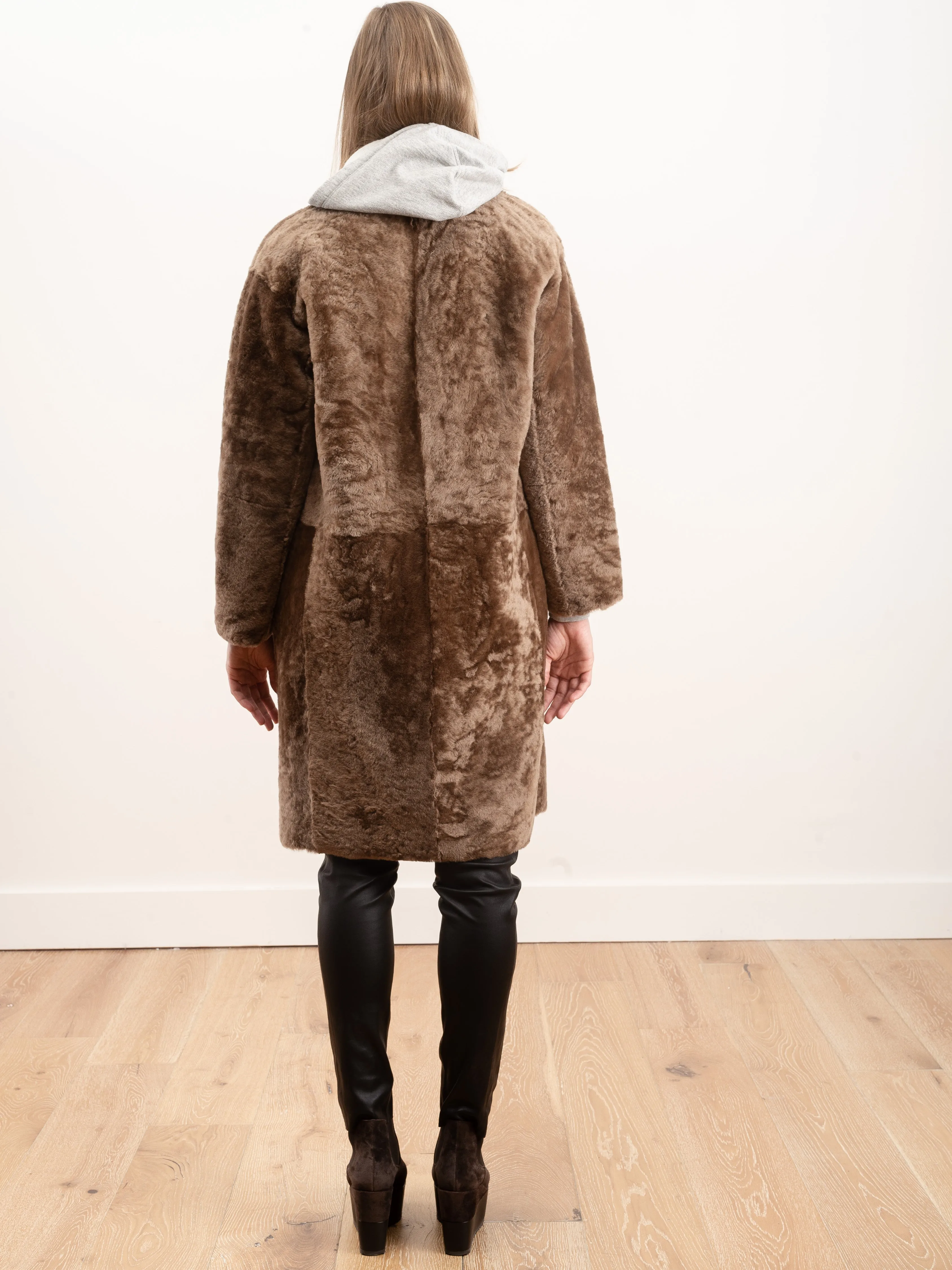 shearling coat merinillo - walnut