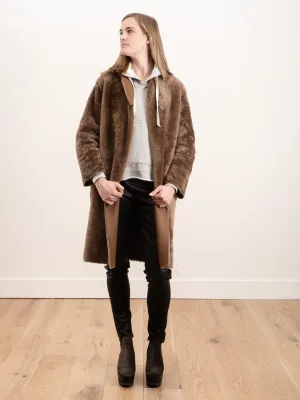 shearling coat merinillo - walnut