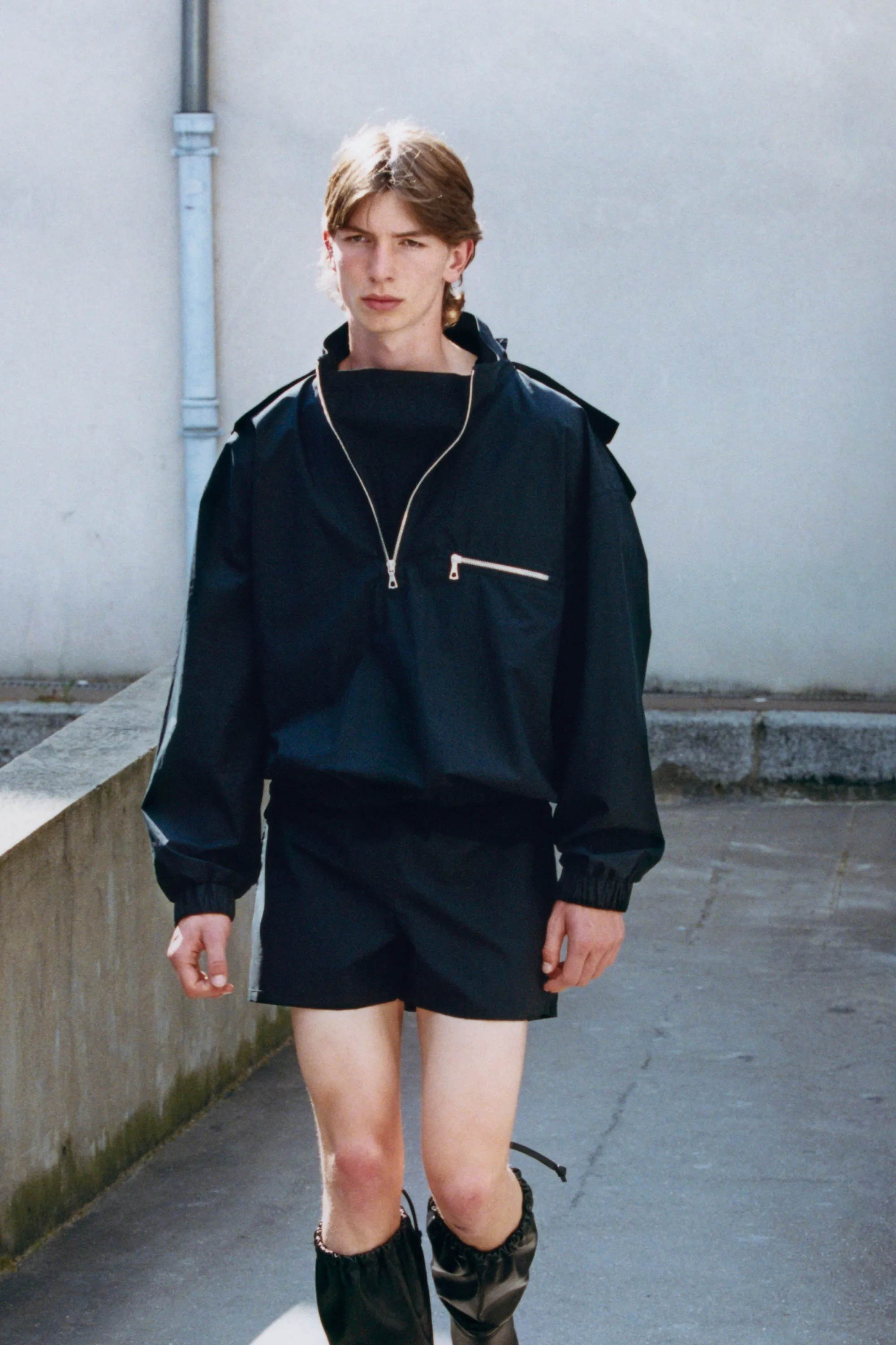Shorts cotton waxed black