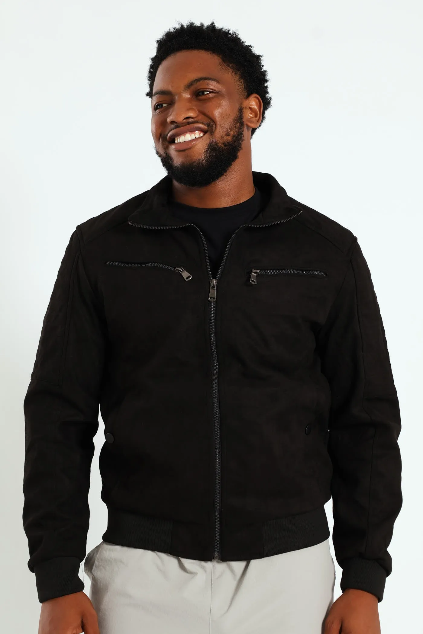 Smart Suede Jacket - Black