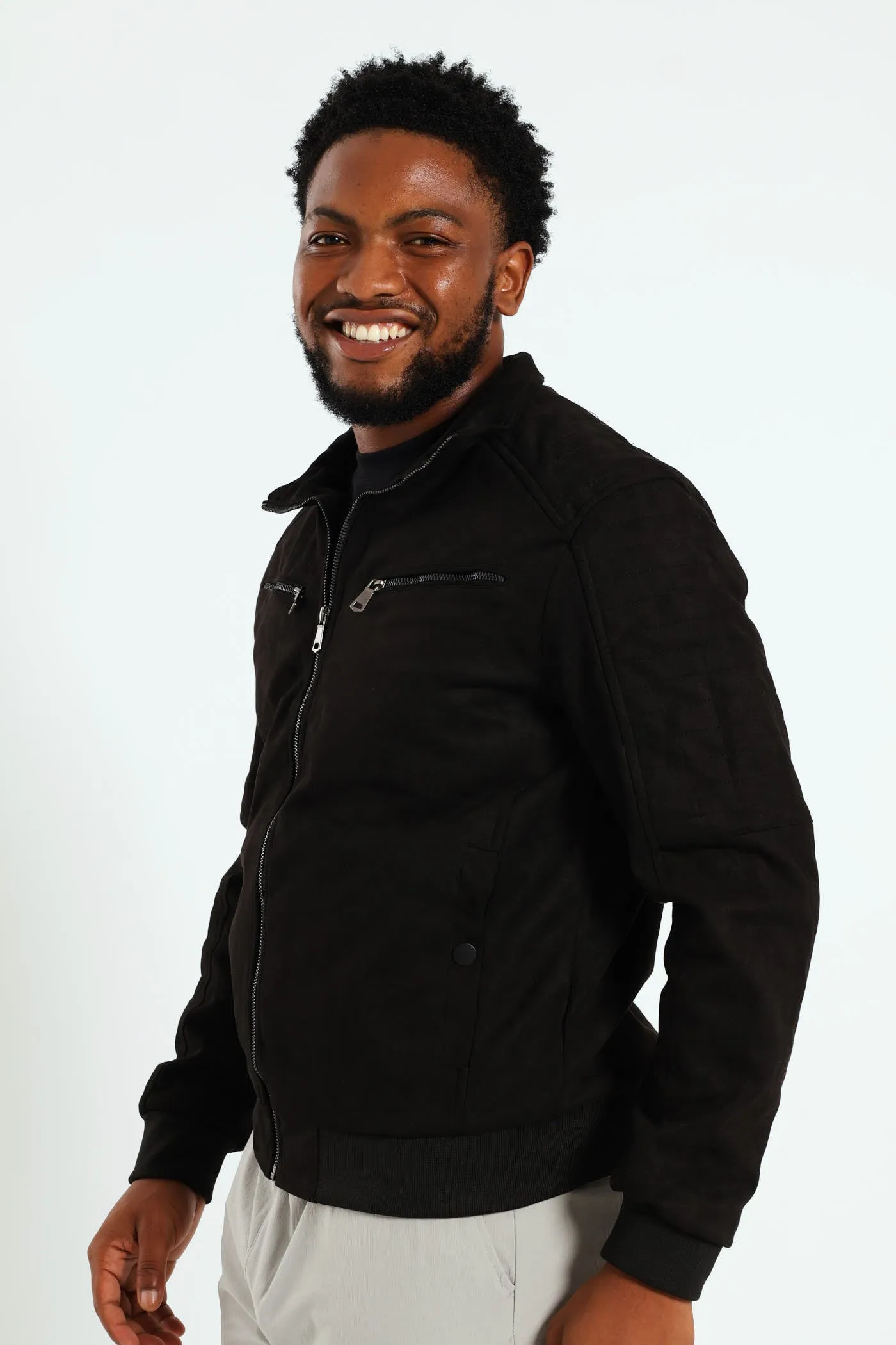 Smart Suede Jacket - Black