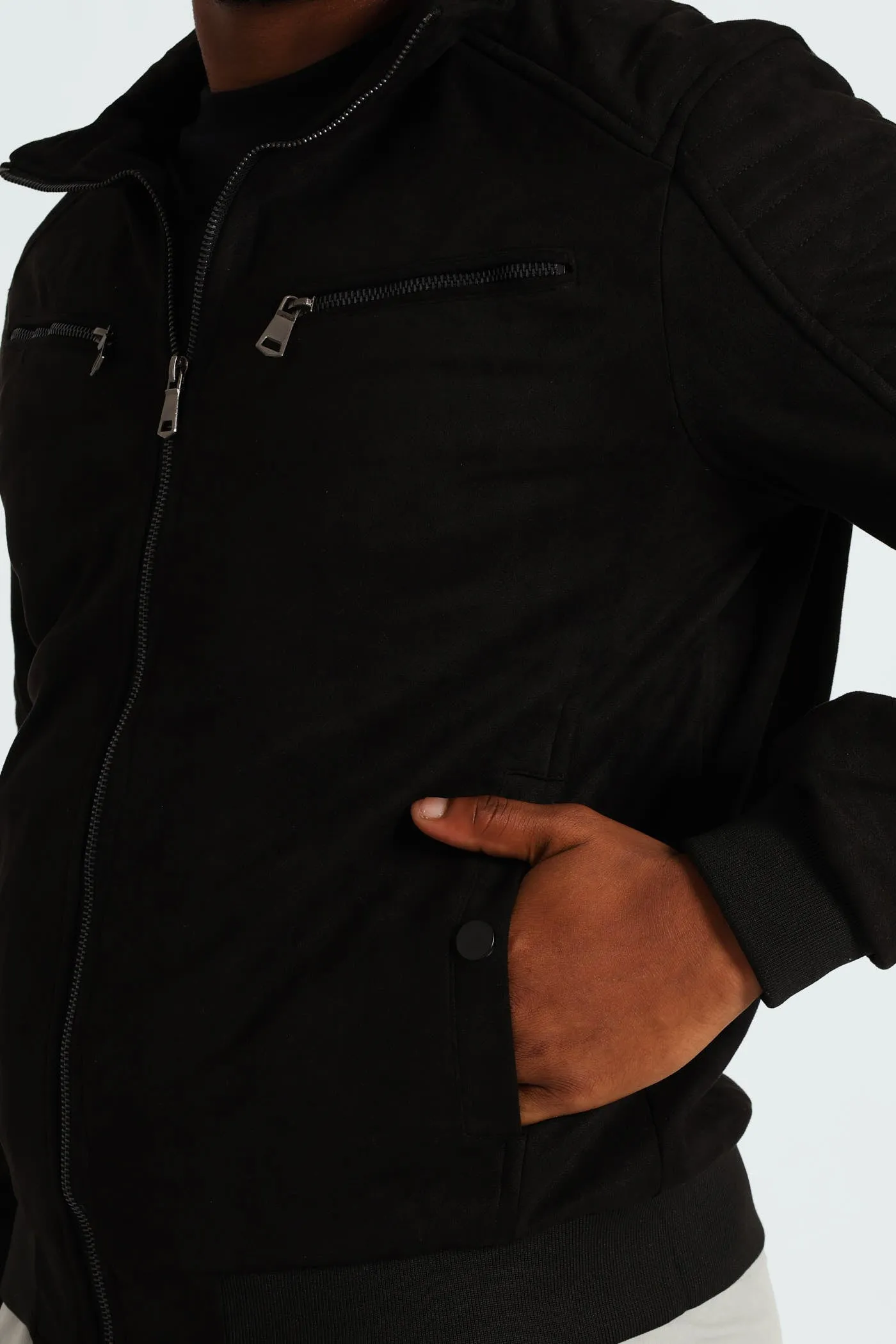 Smart Suede Jacket - Black