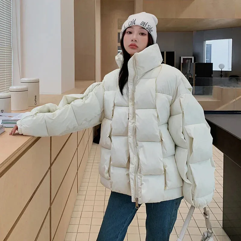 Snow Wear Coat Women Parkas Down Cotton Jacket Warm Female Casual Loose Winter Jackets Padded Puffer Parka Outerwear