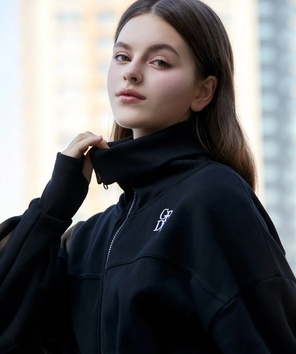 🌡️Soft Pin-tuck Crop Fluff Zip-Up