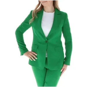 Sol Wears Women's Green Blazer with Lapel Collar