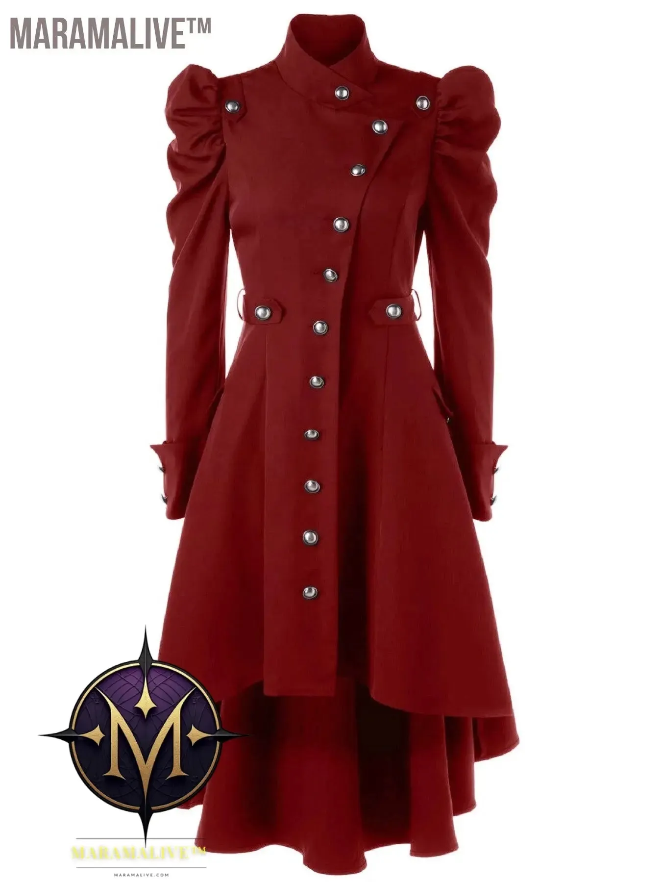 Solid Double Breasted Pea Coat, Belted Buckle Spring Mid-Long Lapel Outerwear, Women's Clothing