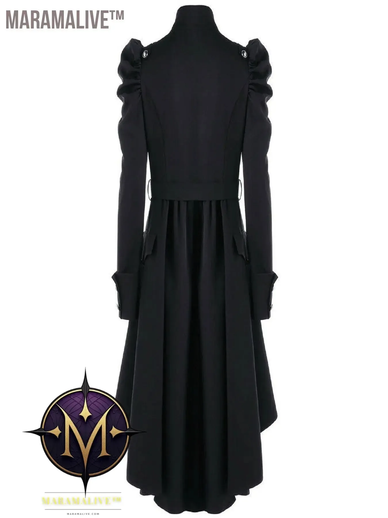 Solid Double Breasted Pea Coat, Belted Buckle Spring Mid-Long Lapel Outerwear, Women's Clothing