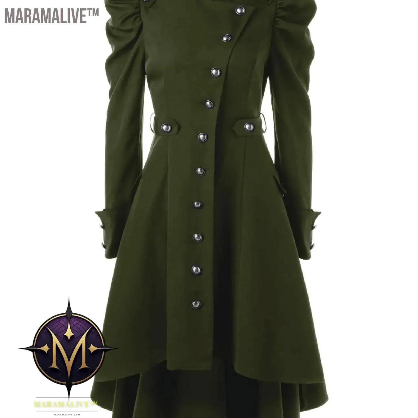 Solid Double Breasted Pea Coat, Belted Buckle Spring Mid-Long Lapel Outerwear, Women's Clothing
