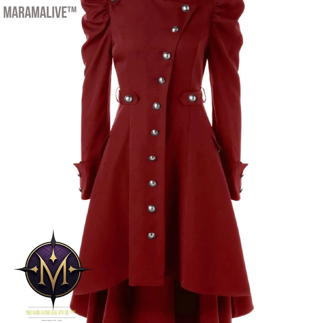 Solid Double Breasted Pea Coat, Belted Buckle Spring Mid-Long Lapel Outerwear, Women's Clothing