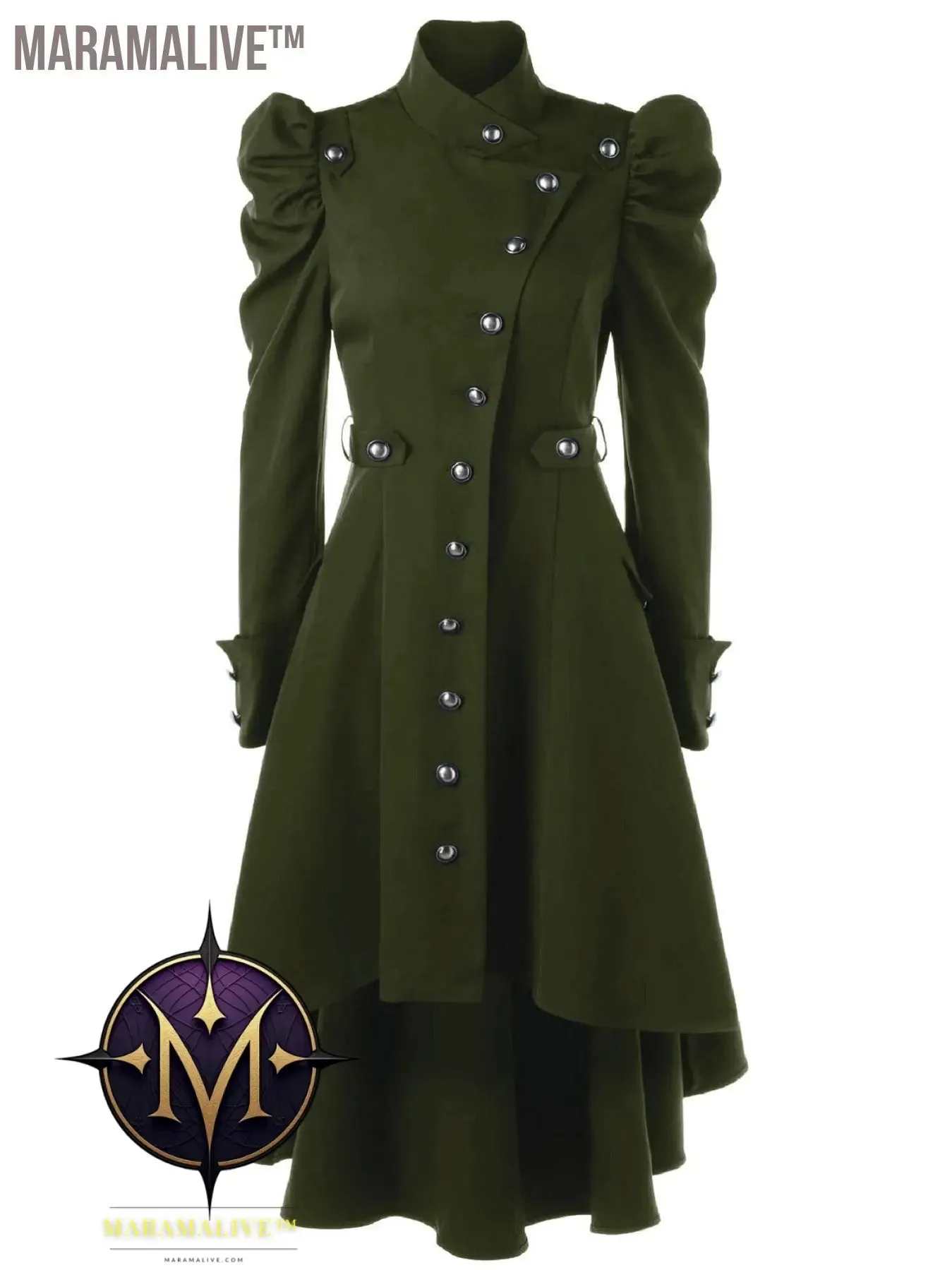 Solid Double Breasted Pea Coat, Belted Buckle Spring Mid-Long Lapel Outerwear, Women's Clothing