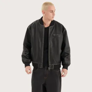 Solstice Bomber Jacket in Washed Black