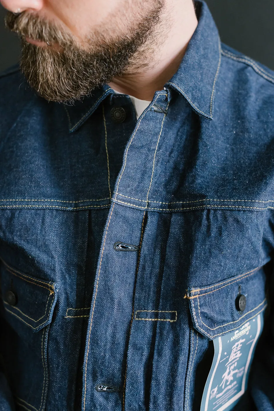 SP-116 - 45th Anniversary "Ai Sa" Type II Selvedge Jacket - Natural Indigo, Sakura