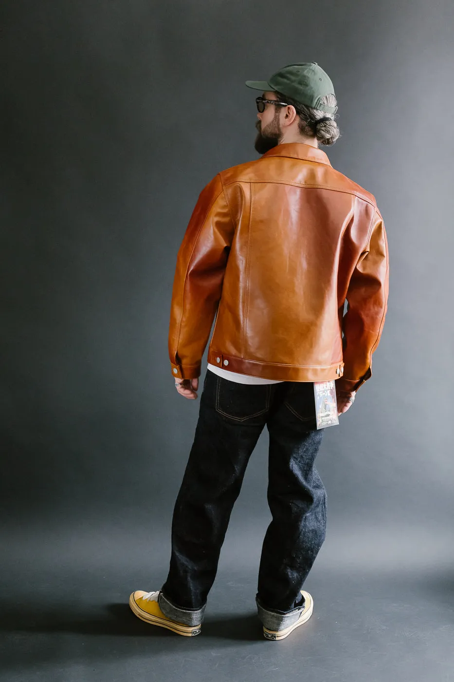 SP-123 - Hand-Dyed Horsehide Leather Type II Jacket - Brown