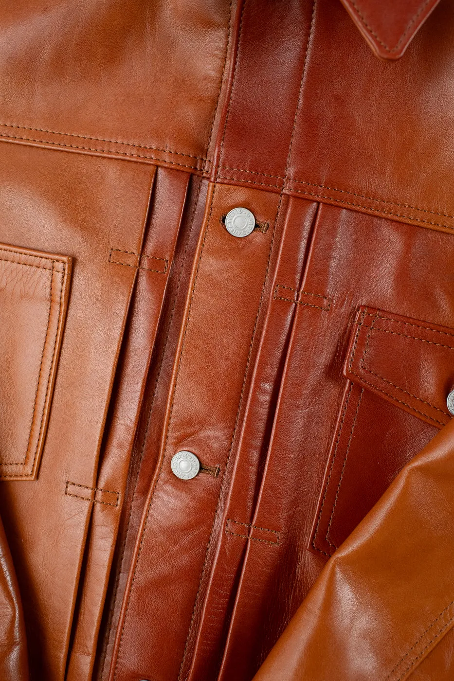 SP-123 - Hand-Dyed Horsehide Leather Type II Jacket - Brown