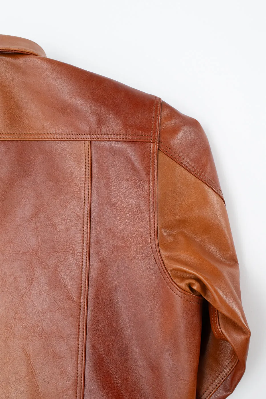 SP-123 - Hand-Dyed Horsehide Leather Type II Jacket - Brown