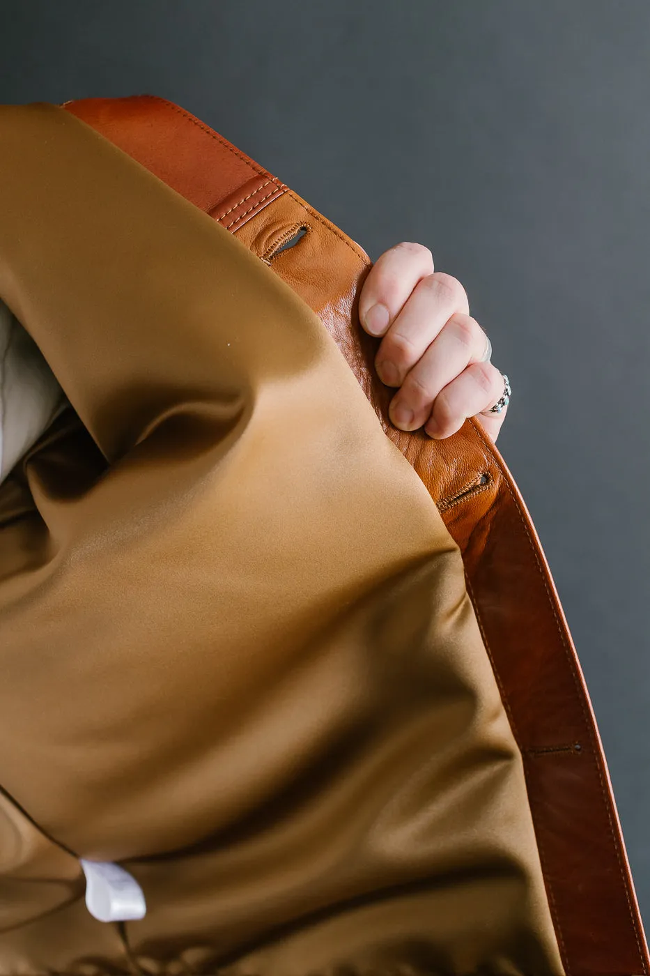 SP-123 - Hand-Dyed Horsehide Leather Type II Jacket - Brown