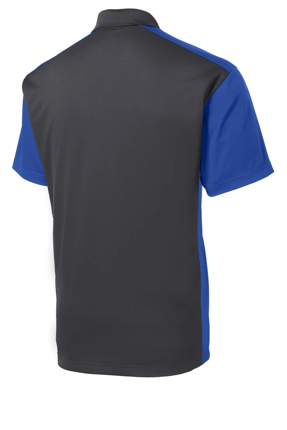 Sport-Tek Colorblock Micropique Sport-Wick Polo. ST652 Iron Grey/ True Royal