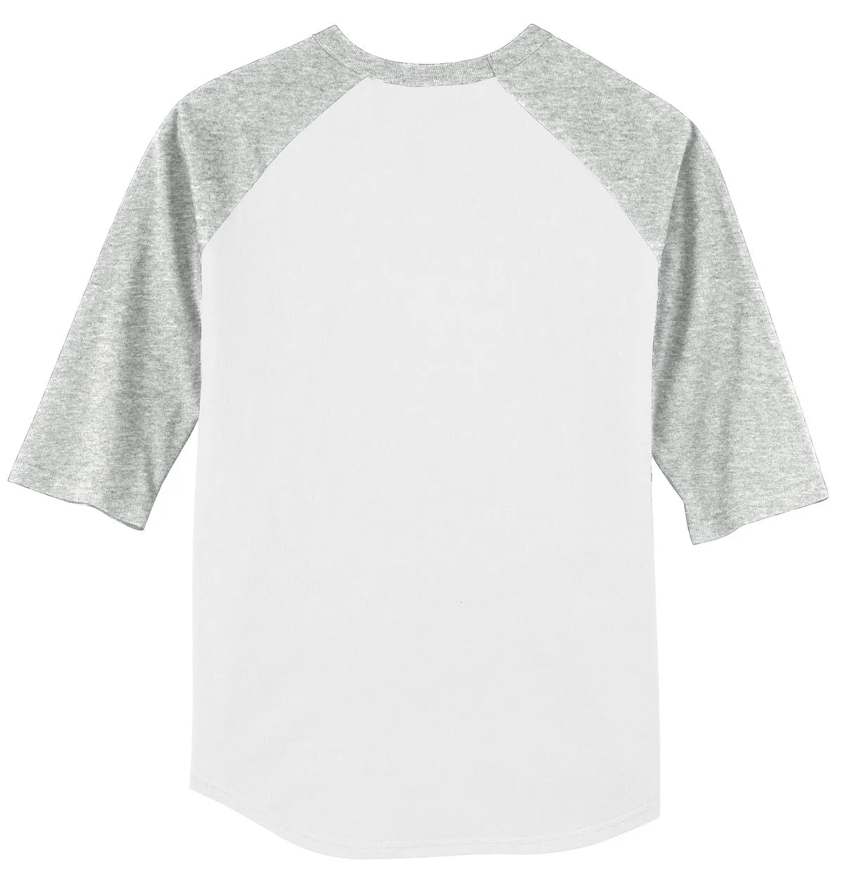 Sport-Tek Colorblock Raglan Jersey.  T200 White/ Heather Grey