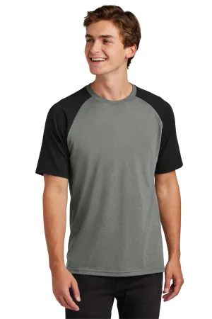 Sport-Tek Halftime Raglan Tee ST6040 Black/ Vintage Heather