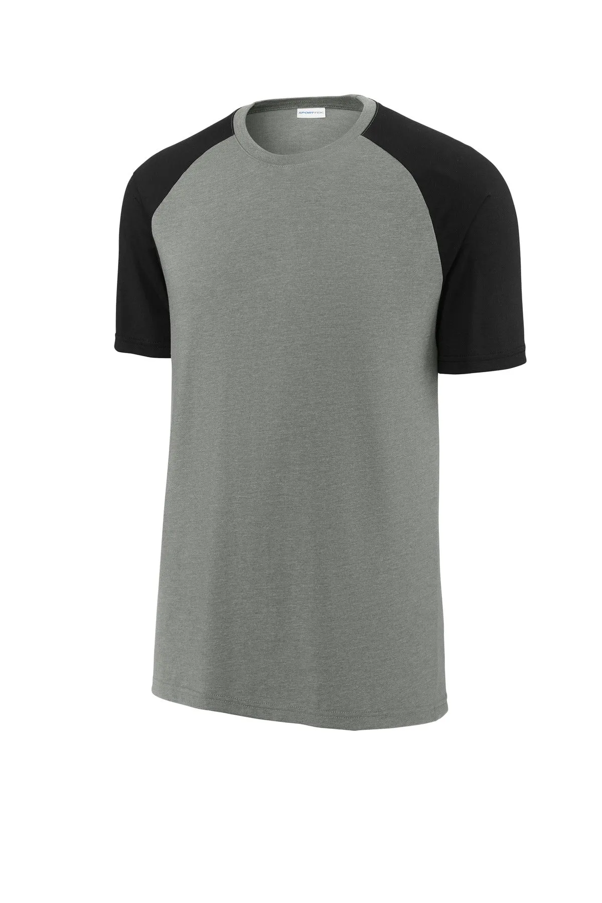 Sport-Tek Halftime Raglan Tee ST6040 Black/ Vintage Heather