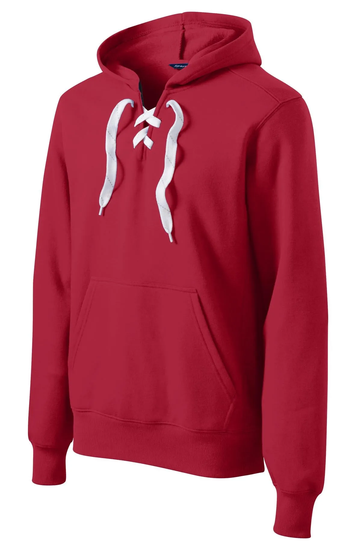 Sport-Tek Lace Up Pullover Hooded Sweatshirt. ST271 Deep Red