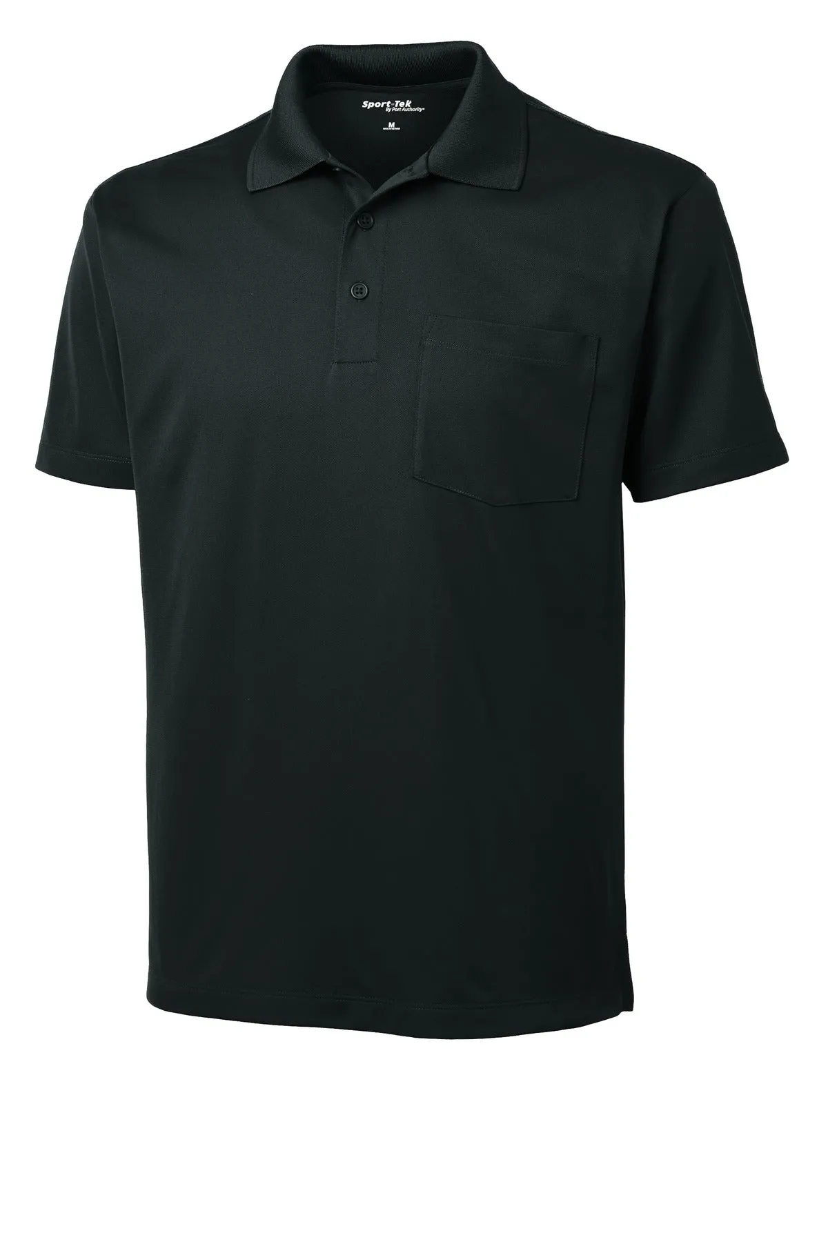 Sport-Tek Micropique Sport-Wick Pocket Polo. ST651 Black