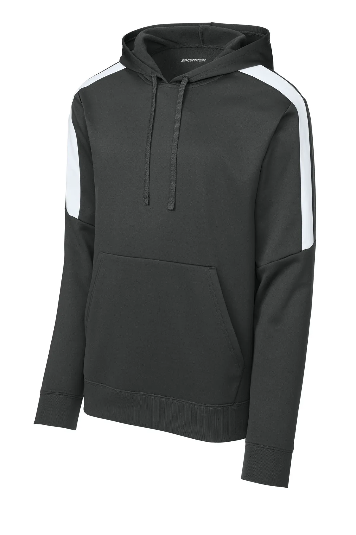 Sport-Tek Sport-Wick Fleece United Pullover Hoodie ST255 Iron Grey/ White