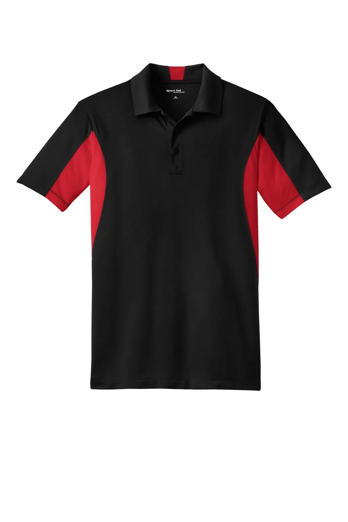 Sport-Tek Tall Side Blocked Micropique Sport-Wick Polo. TST655 Black/ True Red Tall