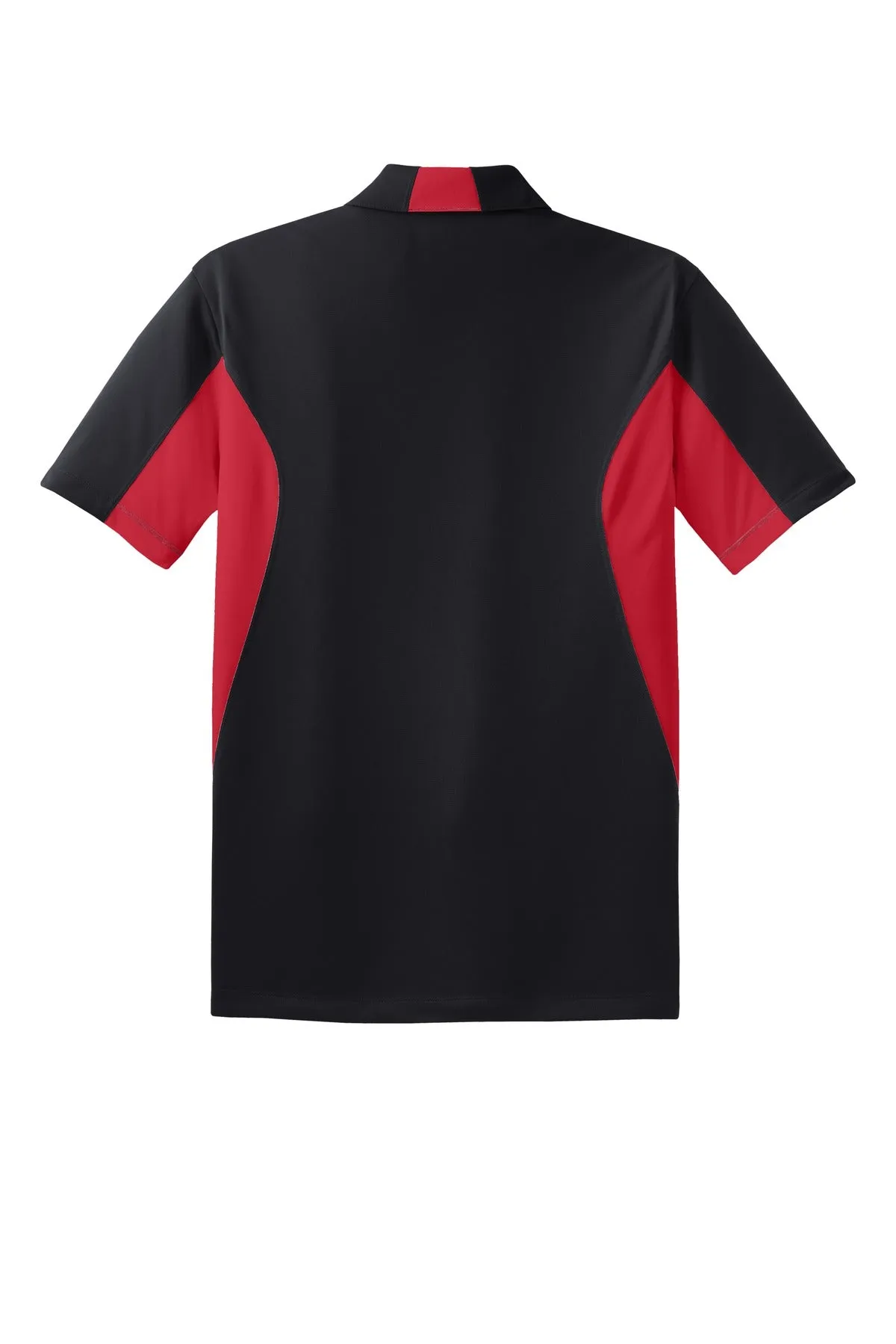 Sport-Tek Tall Side Blocked Micropique Sport-Wick Polo. TST655 Black/ True Red Tall