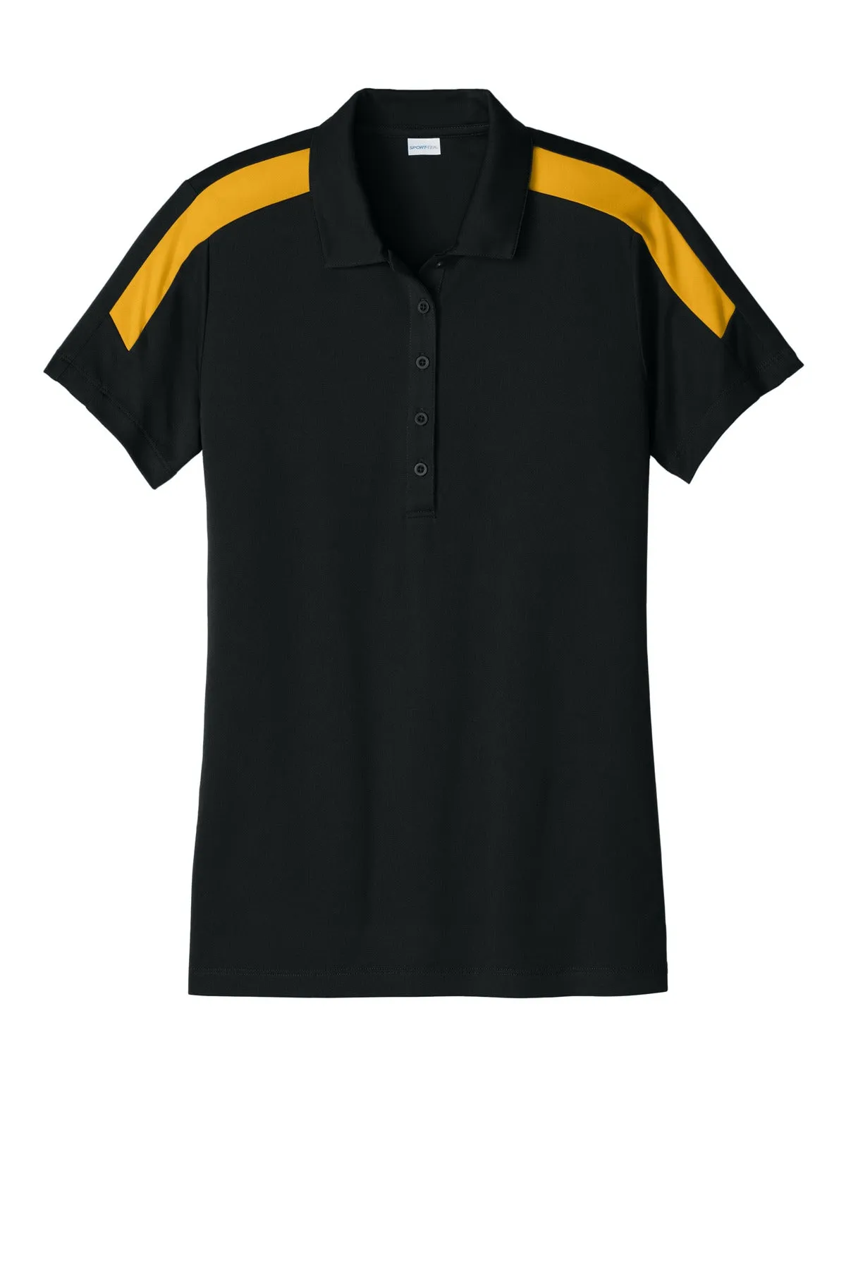 Sport-Tek Women's Competitor United Polo LST104 Black/ Gold