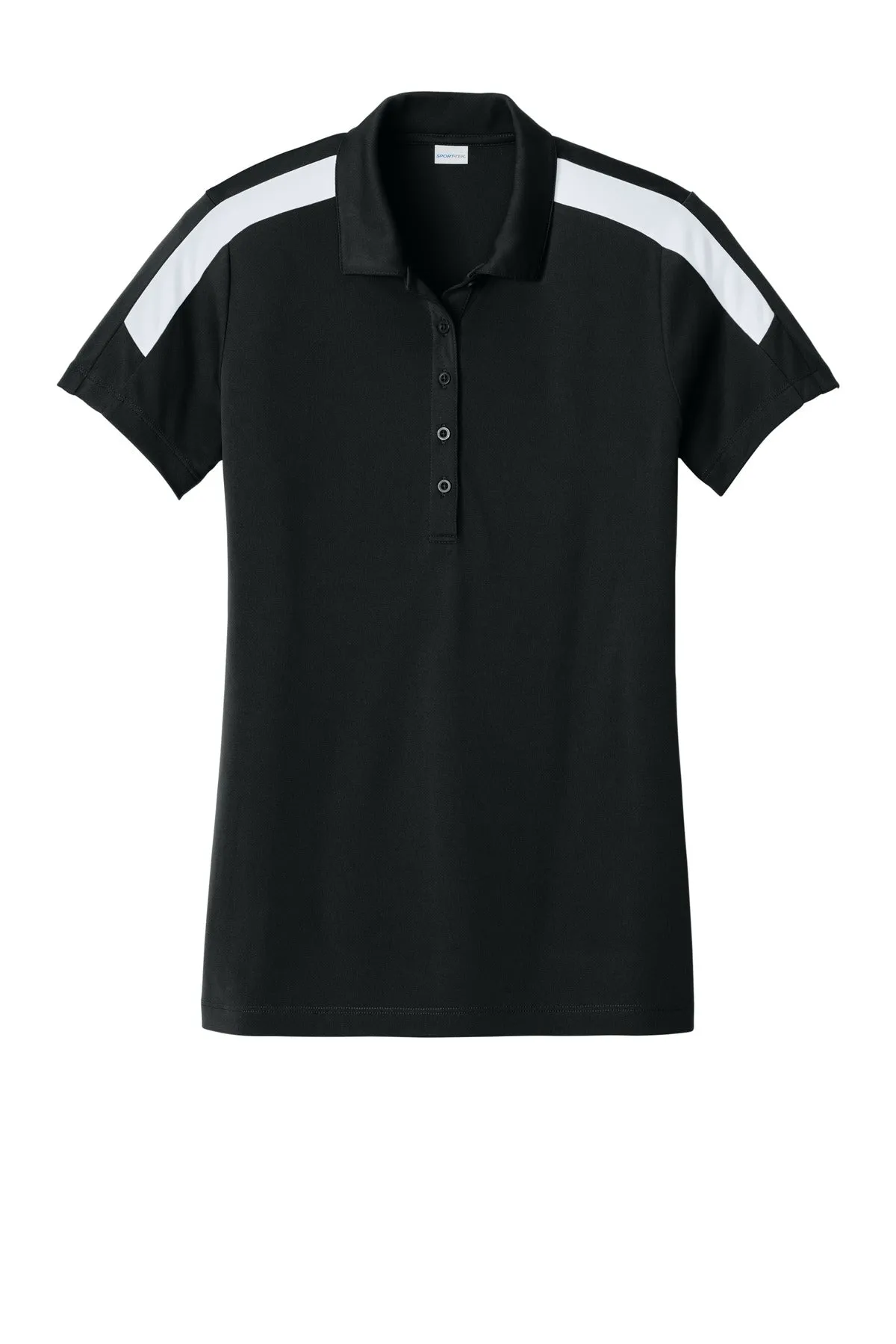 Sport-Tek Women's Competitor United Polo LST104 Black/ White