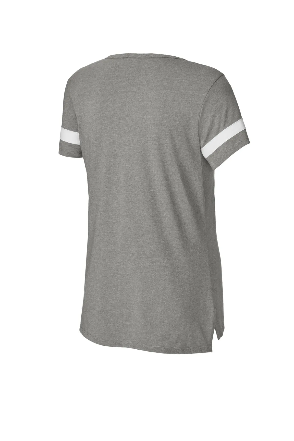 Sport-Tek Women's Halftime Notch Neck Tee LST6041 Vintage Heather/ White