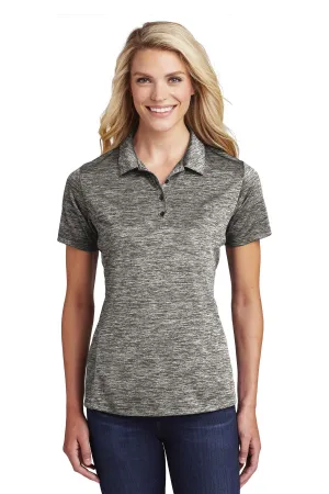 Sport-Tek  Women's PosiCharge  Electric Heather Polo. LST590 Black Electric