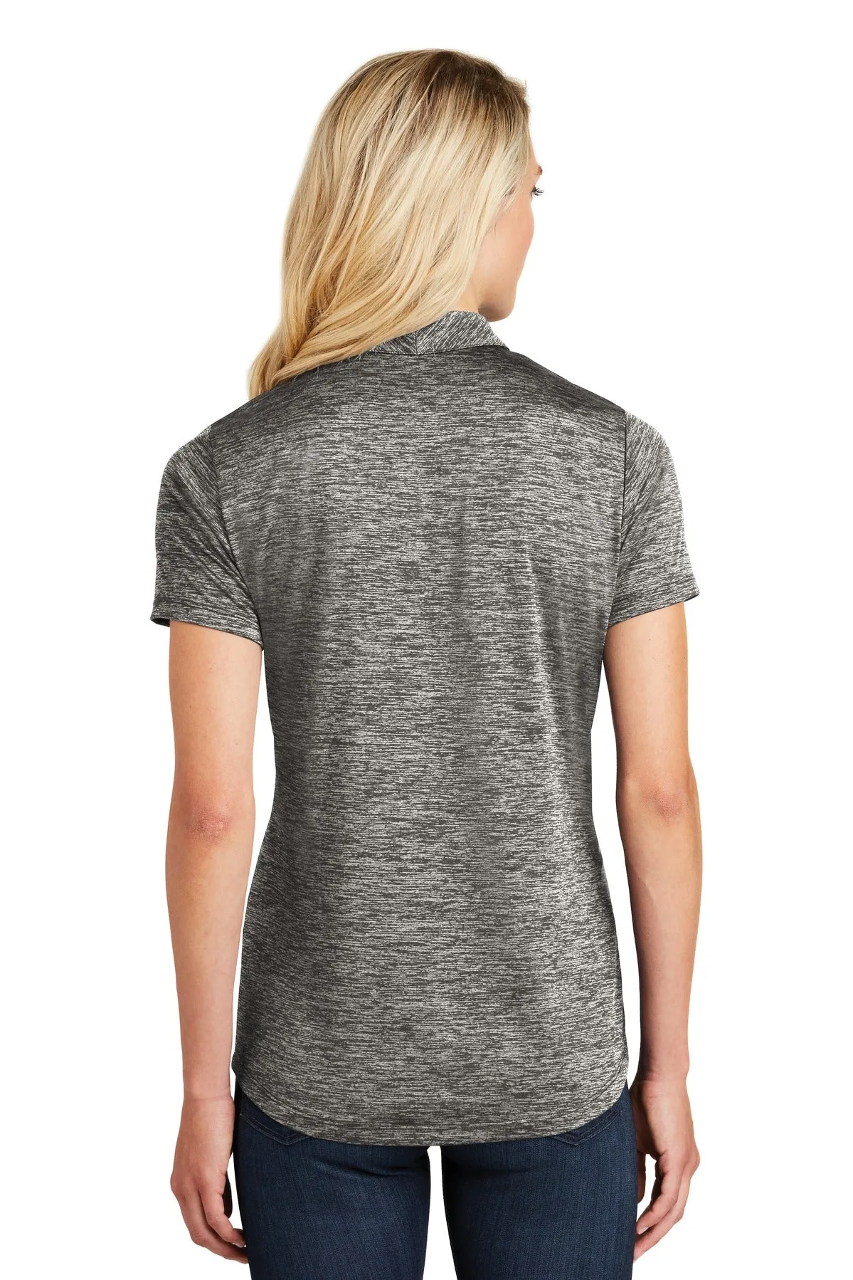 Sport-Tek  Women's PosiCharge  Electric Heather Polo. LST590 Black Electric