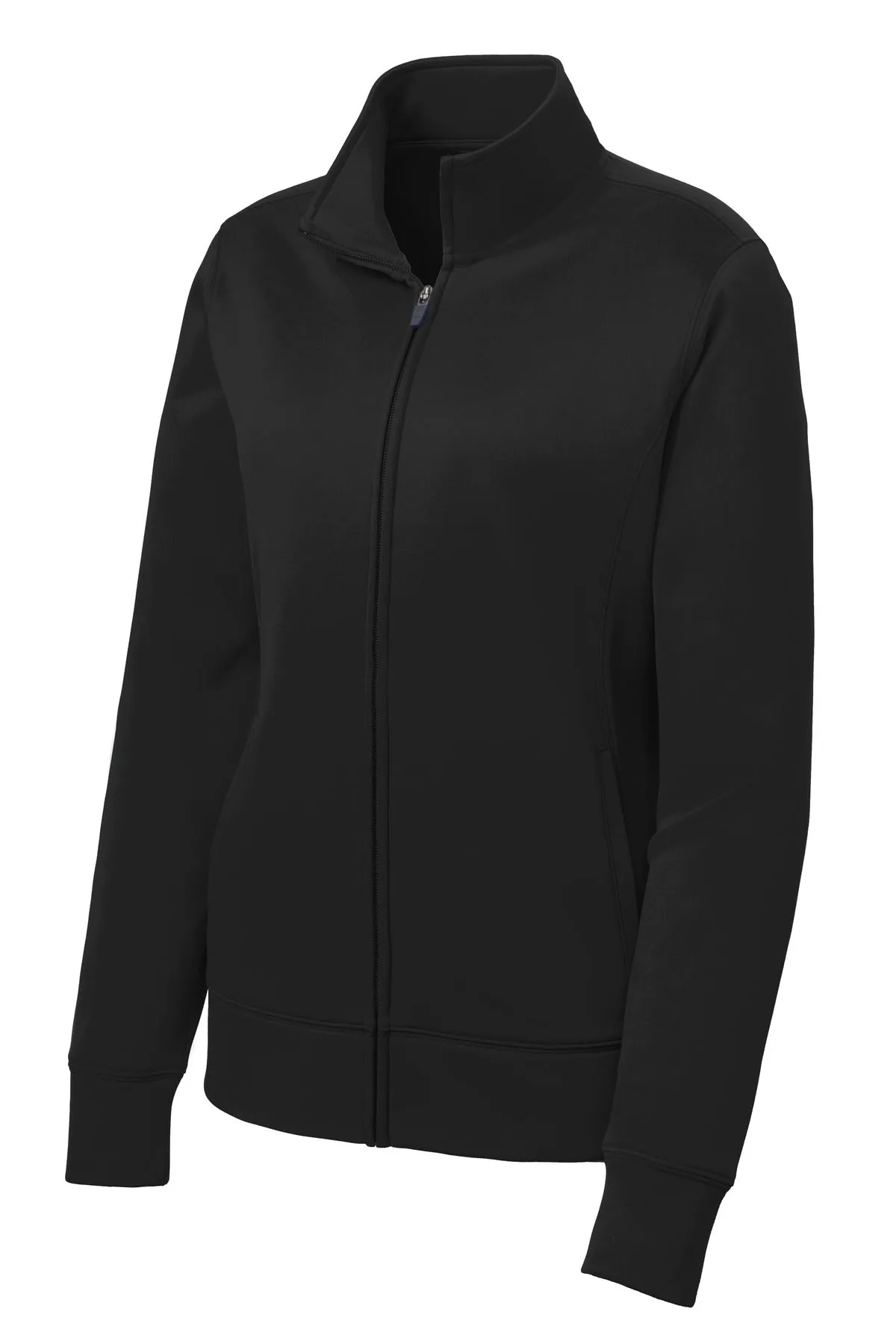 Sport-Tek Women's Sport-Wick Fleece Full-Zip Jacket.  LST241 Black