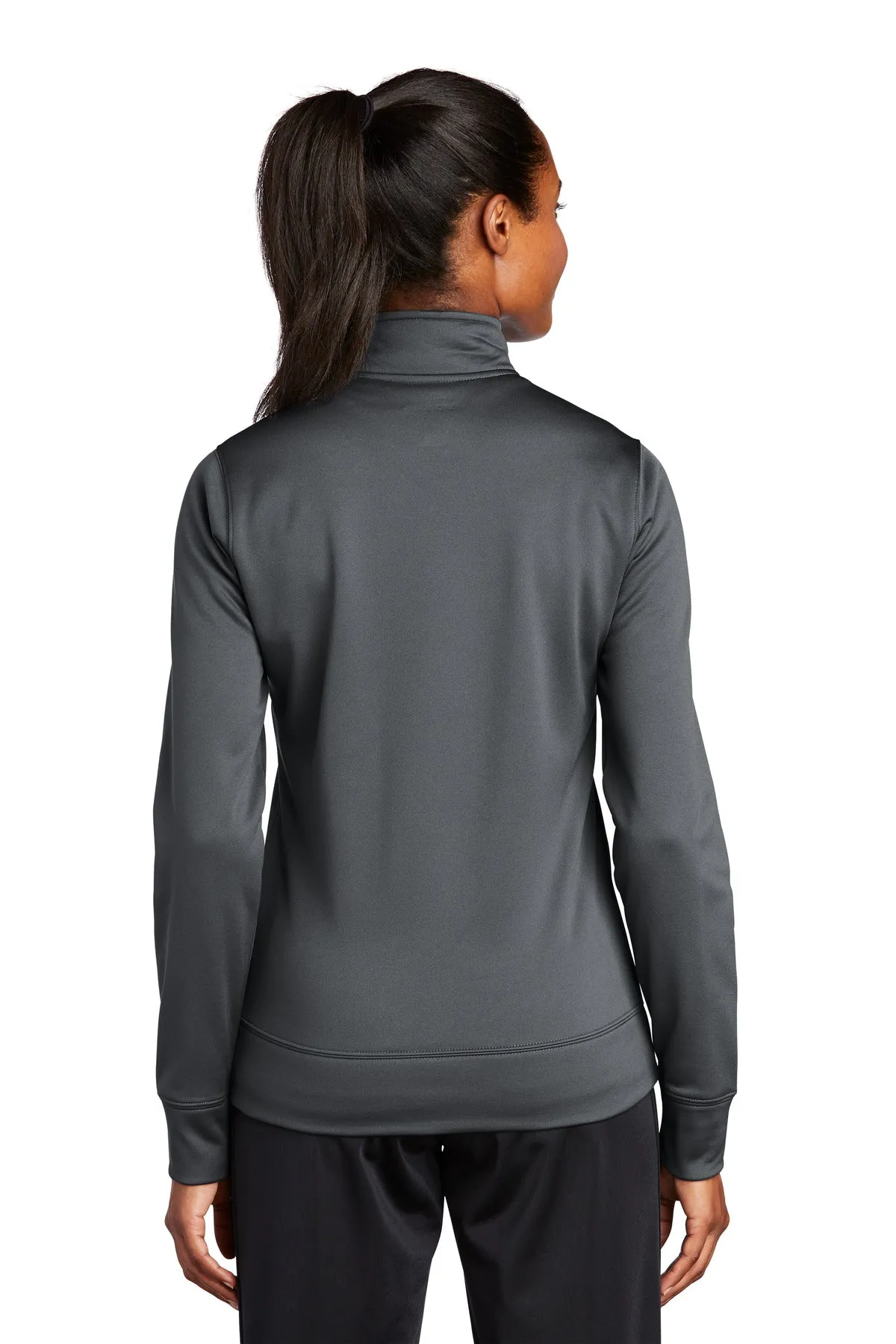 Sport-Tek Women's Sport-Wick Fleece Full-Zip Jacket.  LST241 Dark Smoke Grey