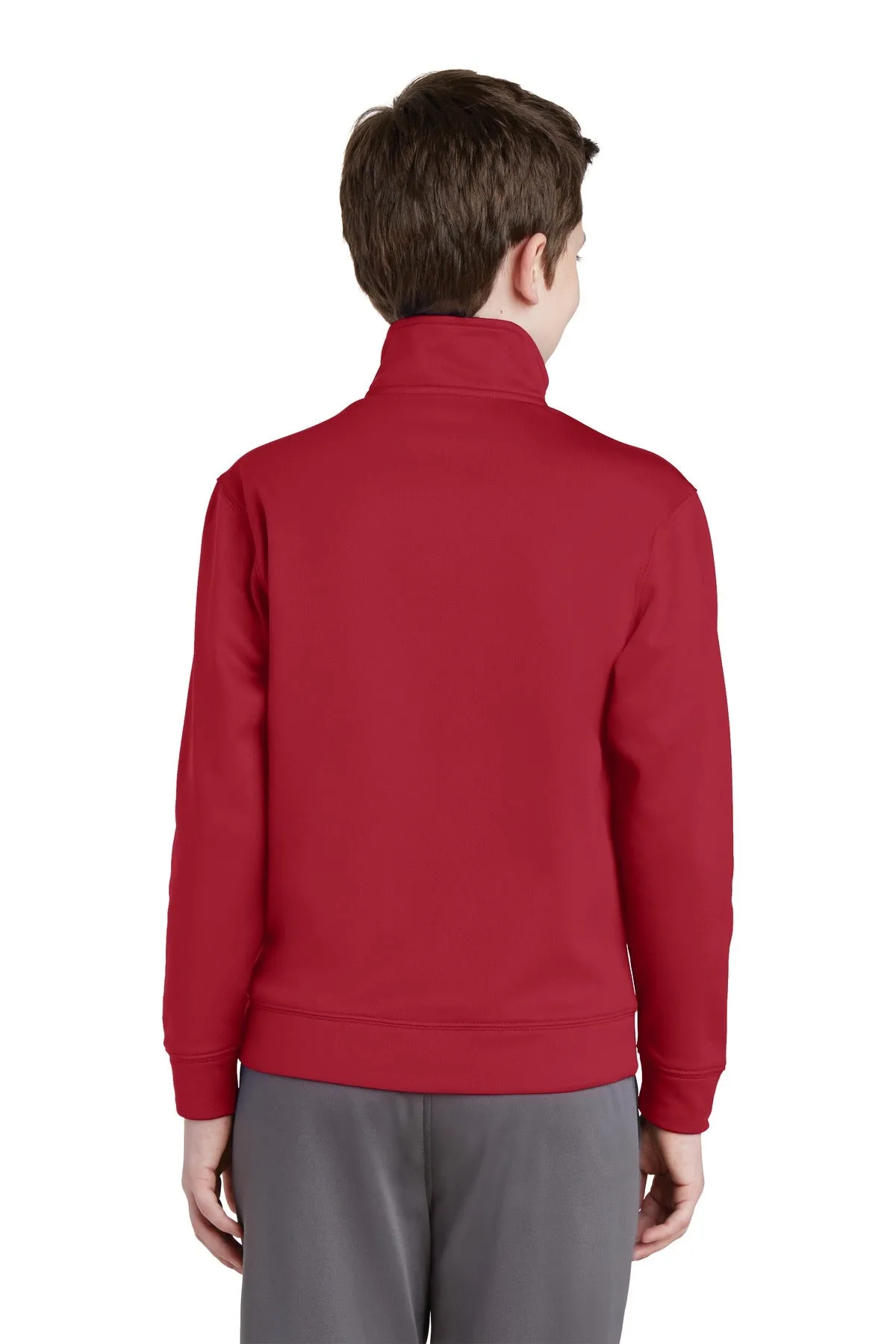 Sport-Tek Youth Sport-Wick Fleece Full-Zip Jacket.  YST241 Deep Red