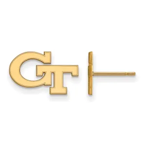 Sterling Silver Gold-plated Georgia Institute of Technology G-T Extra Small Post Earrings